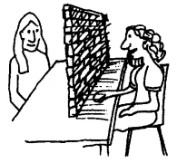 Original blog illustration of a person speaking behind a barrier