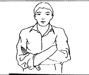 Original drawing of a person with folded arms