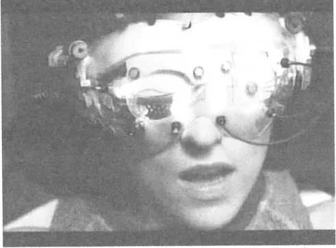 Rebecca Chin wearing the film’s special lenses
