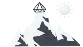Original sketch of Manaslu mountain, sun and diamond